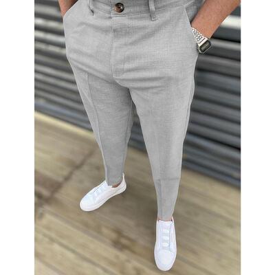 Classic Design Dress Pants Men's Formal Solid Color