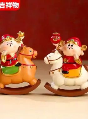 2026马年吉祥物公仔新年装饰文创玩偶马上有钱摆件有财神爷小礼物