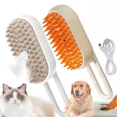 Pet Steam Brush Cat Dog Hair Remover Adjustable Pet Hair