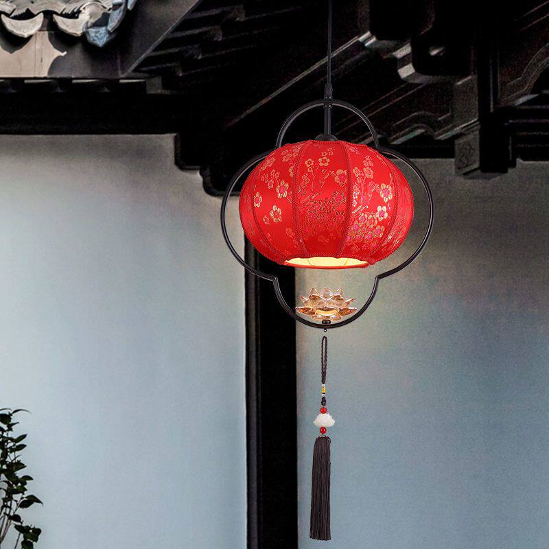 古典中国风创意古风灯笼茶楼餐饮新中式莲花书房玄关过道小吊灯具