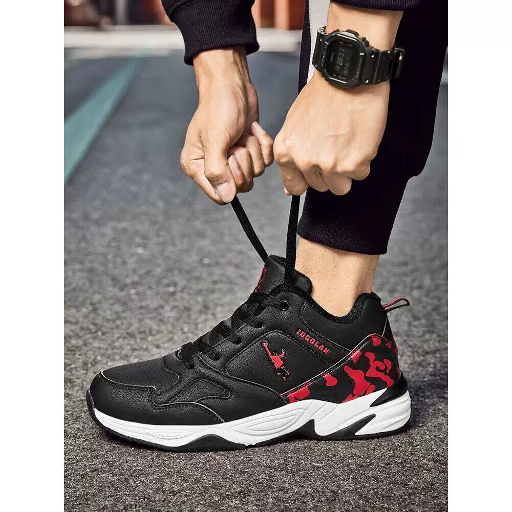 乔丹格兰品牌断码男款加绒棉鞋防滑冬季青少年运动鞋男大码雪地靴