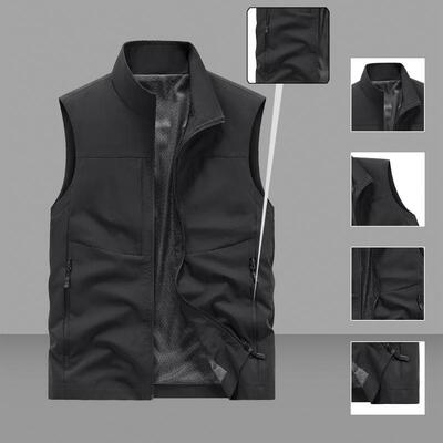 Men's Winter Warm Vest Lined with Regular Fit Polyester