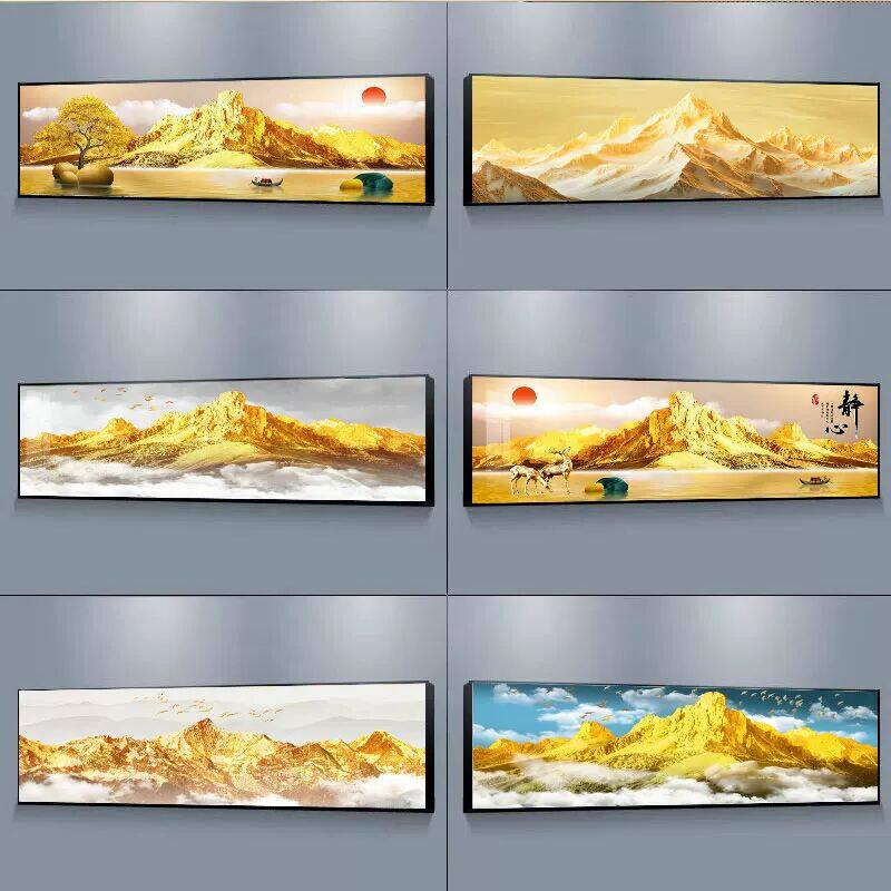 背靠金山卧室装饰画床头挂画轻奢高级感主卧客厅壁画山水画靠山图
