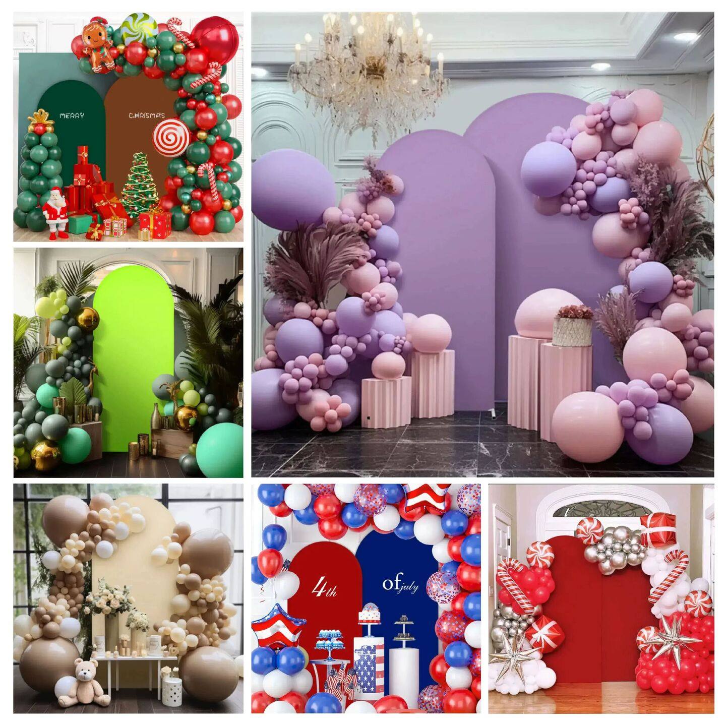 Solid Color Arch Backdrop  Elastic Fabric Cloth Festive & Pa