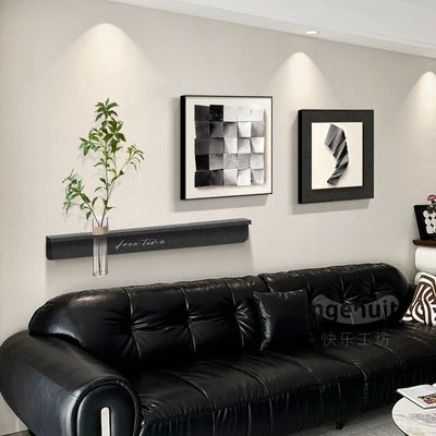 适合大白墙的客厅装饰画抽象沙发背景墙挂画2025新款轻奢高级感