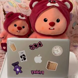 抖音同款草莓熊海狸loopy露比毛绒玩具可爱玩偶抱枕公仔生日礼物