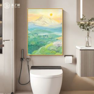野地美树子奶油风卫生间装饰画防水浴室挂画免打孔酒店洗手间壁画