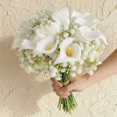 Gypsophila Calla Artificial Flowers Bouquets for Bridal Whit