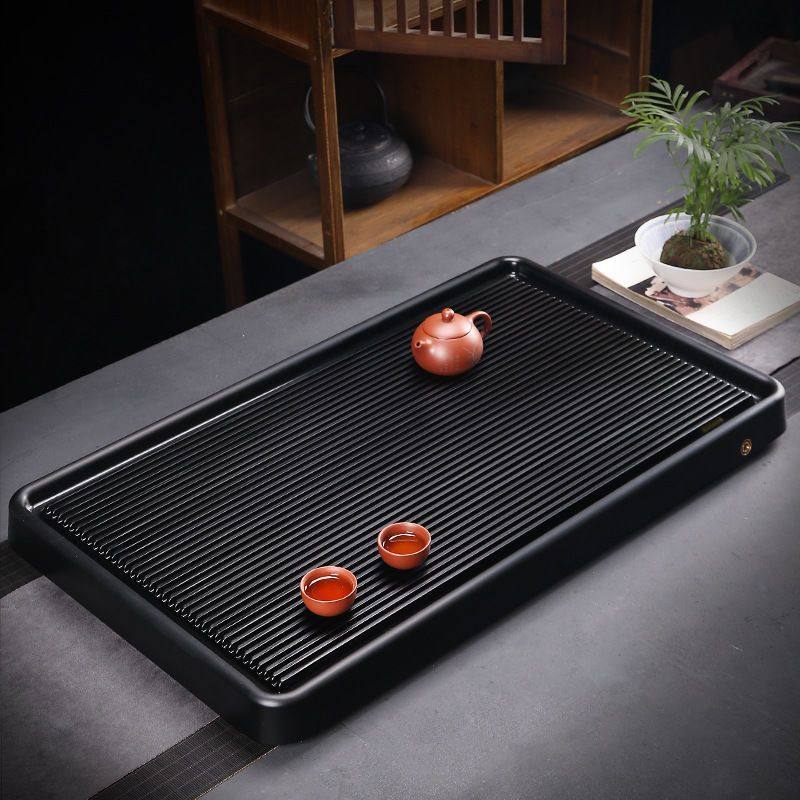 电木茶盘德国家用2021新款轻奢现代小型中排水式电胶木实木茶托盘