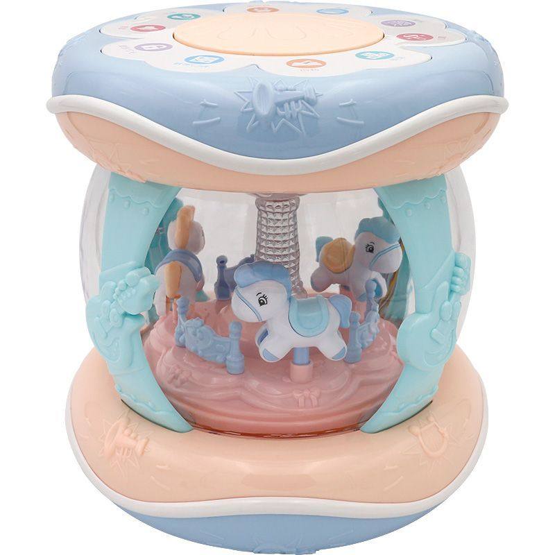 婴儿拍拍鼓宝宝6个月以上益智手拍鼓8儿童音乐旋转木马12幼儿玩具