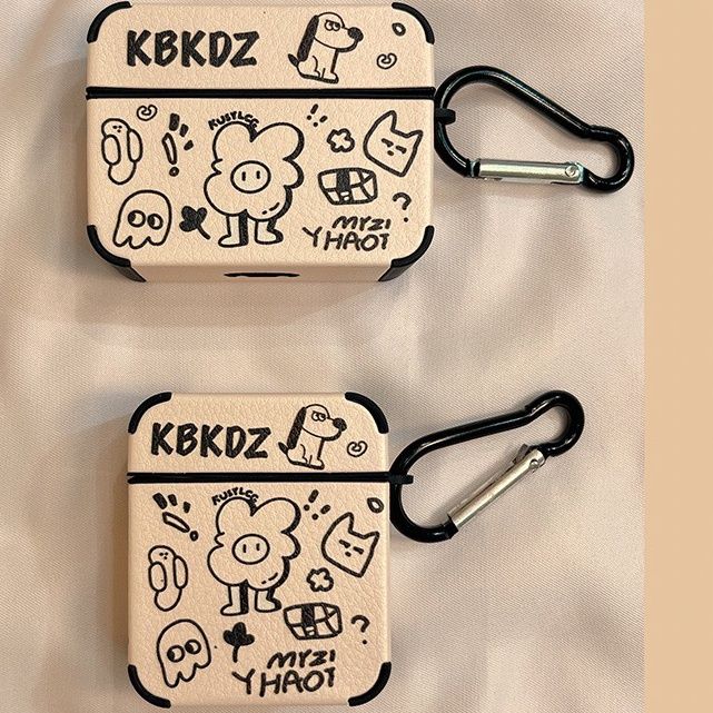 可爱涂鸦卡通简约airpodspro2保护套AirPods苹果无线蓝牙耳机套3