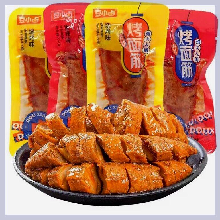 豆小卤烤面筋500g烧烤香辣味小吃手撕素肉休闲即食豆干零食品包邮