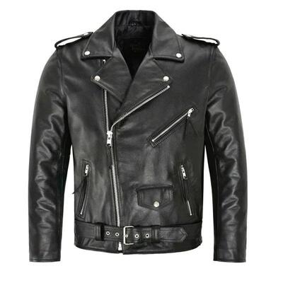 Men PU Leather Jacket Motorcycle Fashion Slim Fit