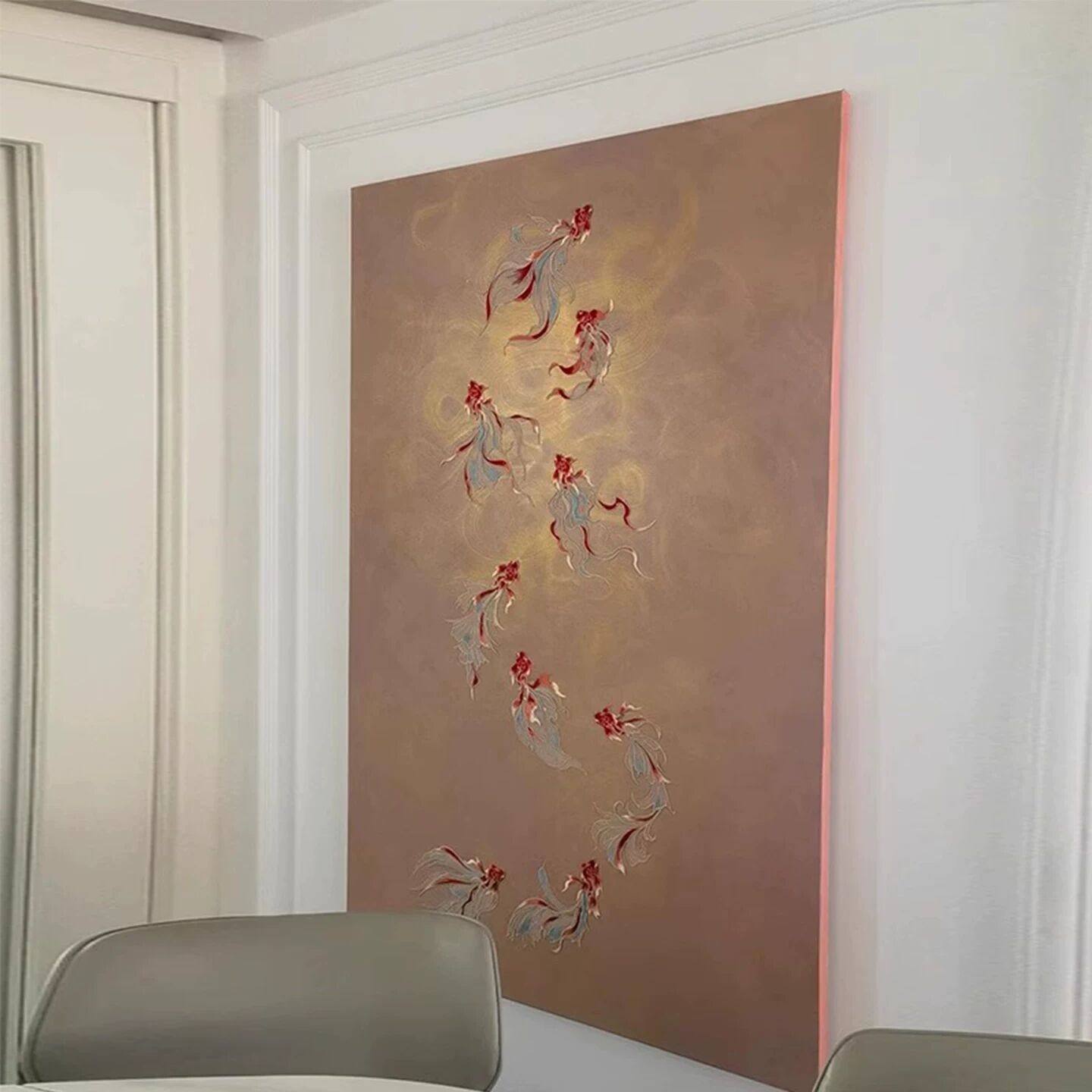 【好运锦鲤】法式中古风挂画客厅装饰画好寓意走廊摆画玄关拐角画,家居饰品,现代装饰画,淘宝优惠券,粉丝福利购,淘宝优惠卷