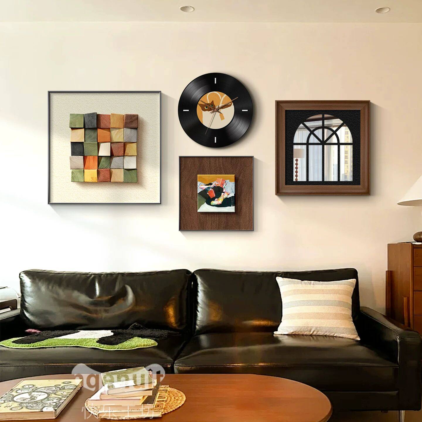 客厅沙发背景墙挂画组合画现代简约抽象艺术装饰画中古风2025新款,家居饰品,现代装饰画,淘宝优惠券,粉丝福利购,淘宝优惠卷