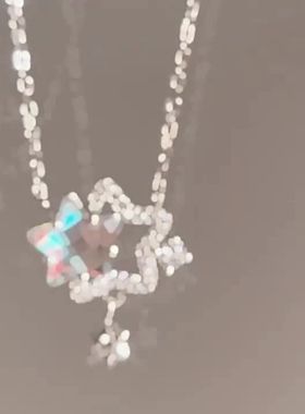 闪耀双子星项链ins精致超仙星月项链月亮项链高级感锁骨链学生党