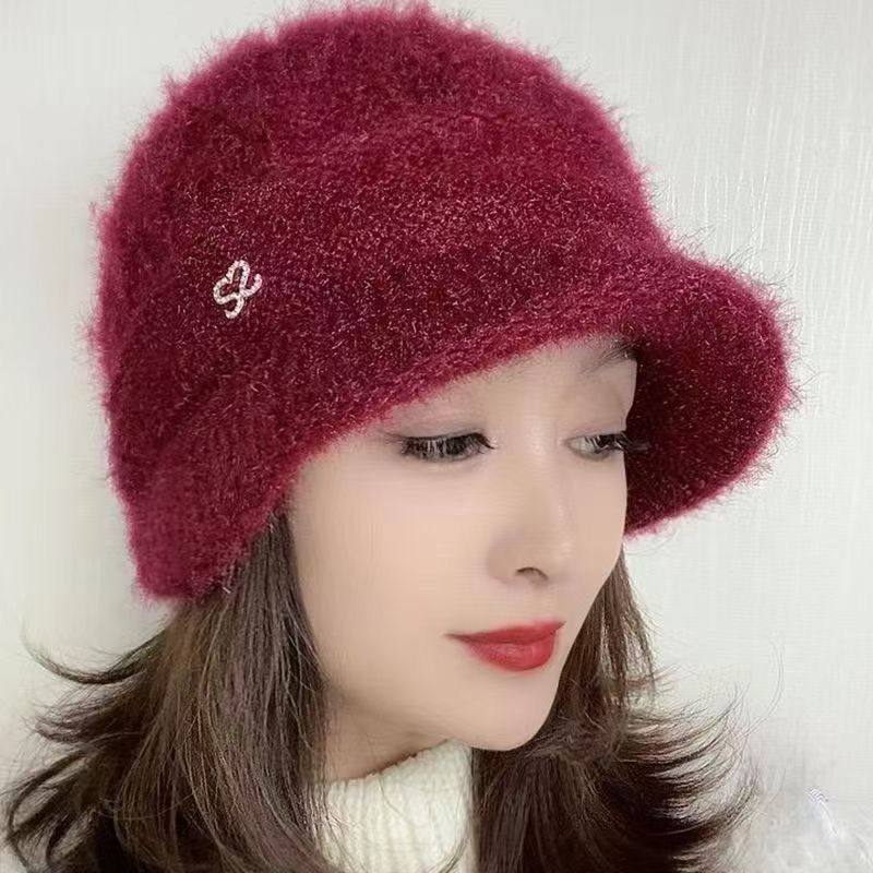 冬款女士帽子冬季针织新款韩版时尚加厚戴法保暖女士帽檐松鼠帽子