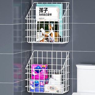 浴室可壁挂收纳架免打孔洗澡壁挂式 衣架收纳柜墙壁衣物置物篮篮子