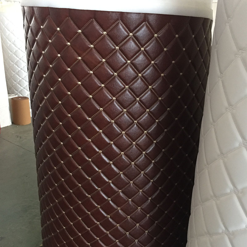 刺绣软包移门腰线背景墙防盗门防撞隔音PU皮正R菱形自带海绵软包