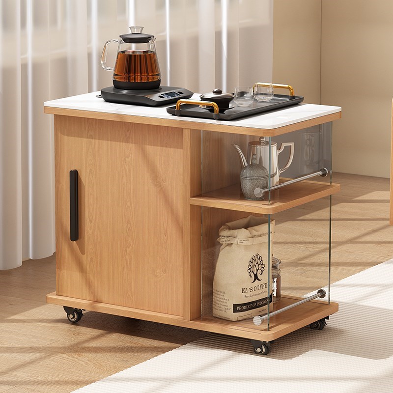 移动茶台小推车客l厅多功能茶桌边几阳台储物O柜子实木茶水沙发边