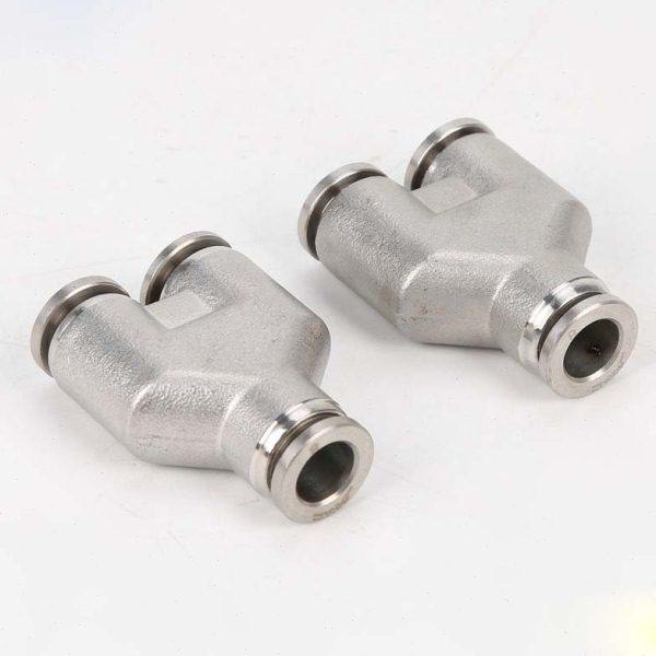 304不锈钢三通Y型气动接头PY-4 6 8 10 12 16mm气管快速插接头