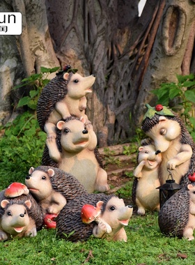 户外别墅庭院花园树脂摆件仿真动物刺猬草坪装饰布置园林景观雕塑