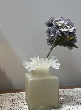 法式复古奶黄色手工n琉璃花瓶复古风客厅摆件卧室摆件家居好物分