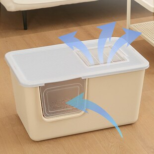 猫砂盆全封闭超大号防外溅猫厕所加高带盖半封闭一体开放式猫沙盆