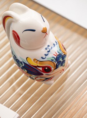 鲤物*谦q述幸福兔摆件