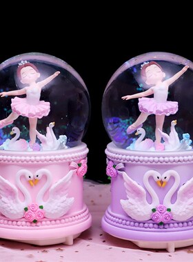 大号水晶球,自动喷雪,内景旋转灯光音乐发光家居装饰品摆件设