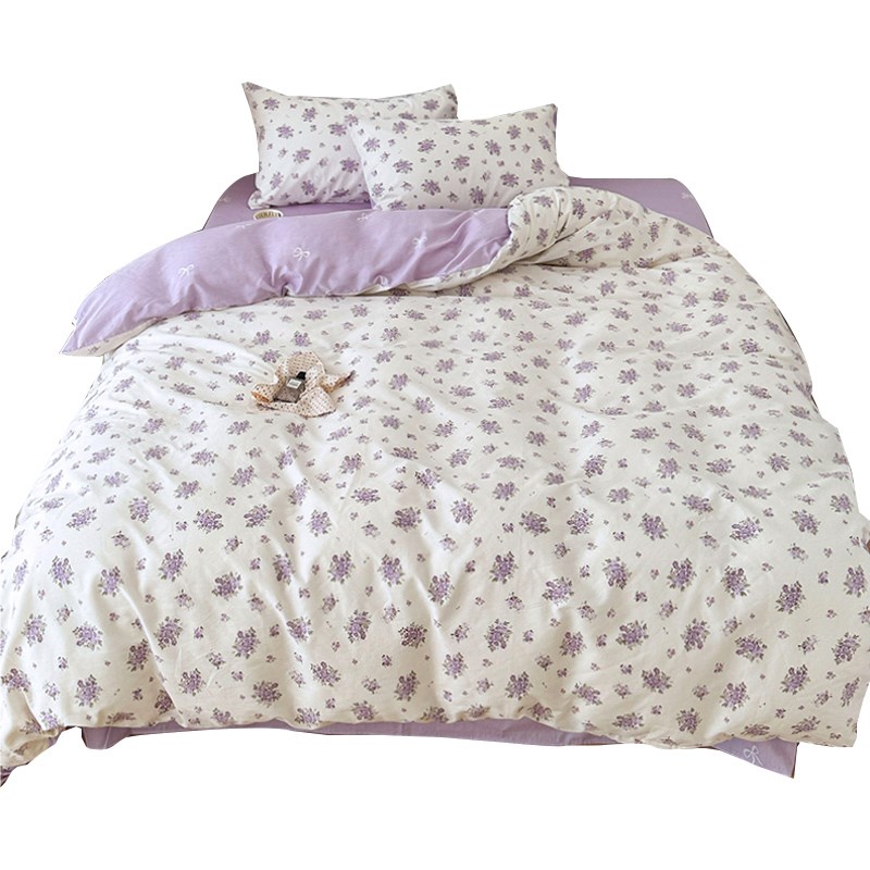 四件套床单被罩100全棉宿舍大学生被套小清新床上三件套床品