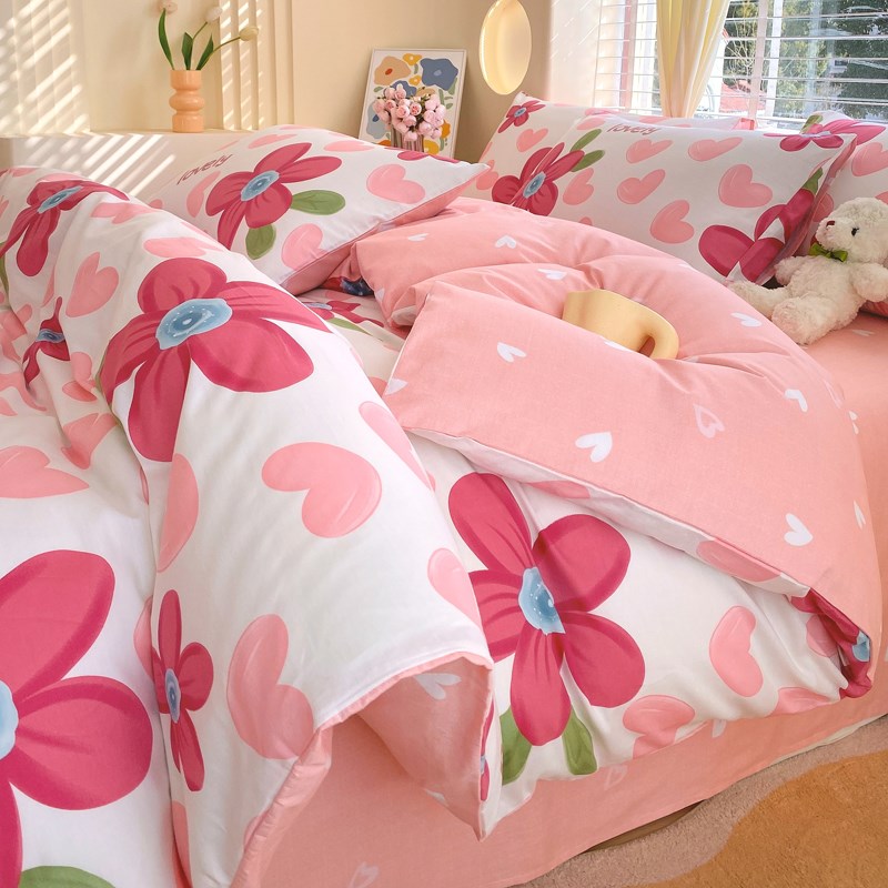 加厚全棉磨毛四件套被套2025新款冬季床单被罩三件套床上用品