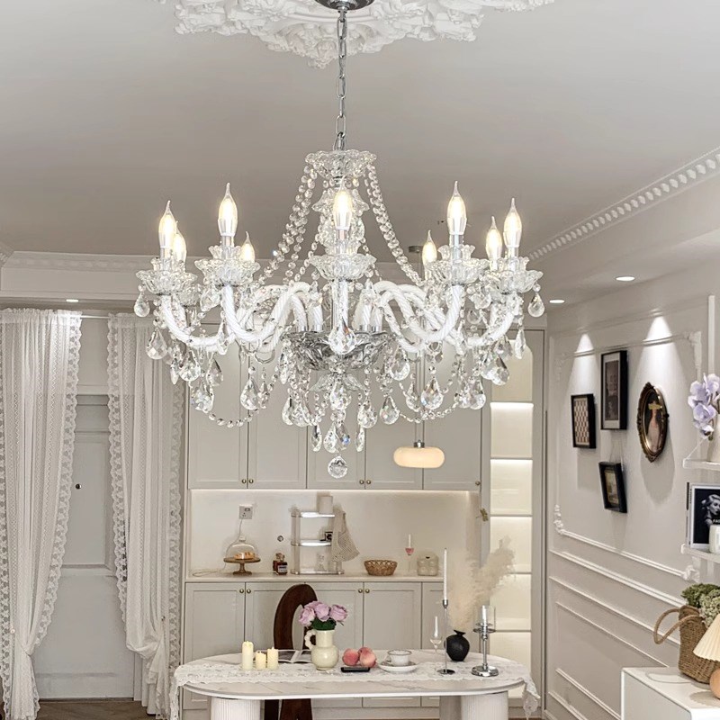 轻奢法式水晶吊灯复古宫廷风客厅主灯个性餐厅灯大气别墅灯具