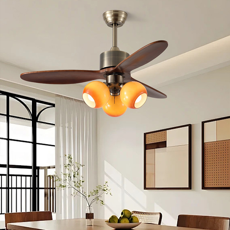 新款风扇灯胡桃木色吊扇灯客厅灯卧室灯餐厅吊灯新中式中古风,家装灯饰光源,风扇灯,淘宝优惠券,粉丝福利购,淘宝优惠卷