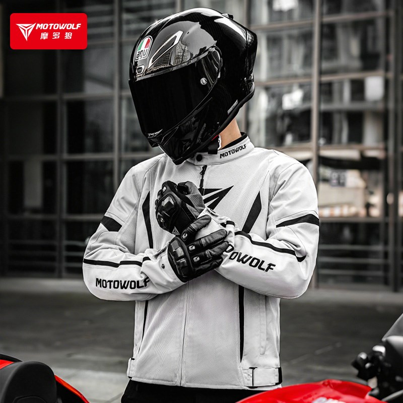 夏季网眼骑行服防摔透气摩托车赛车服拉力夹克上衣男机车骑士装备