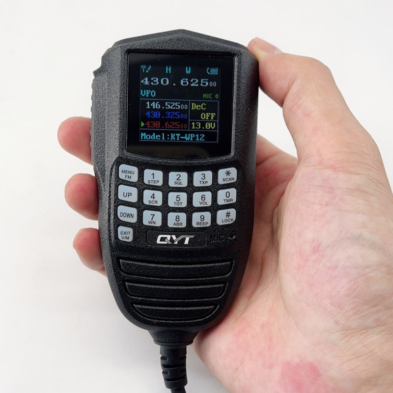泉益通车载电台KT-WP12中文迷你车台屏显手咪自驾越野无线对讲机