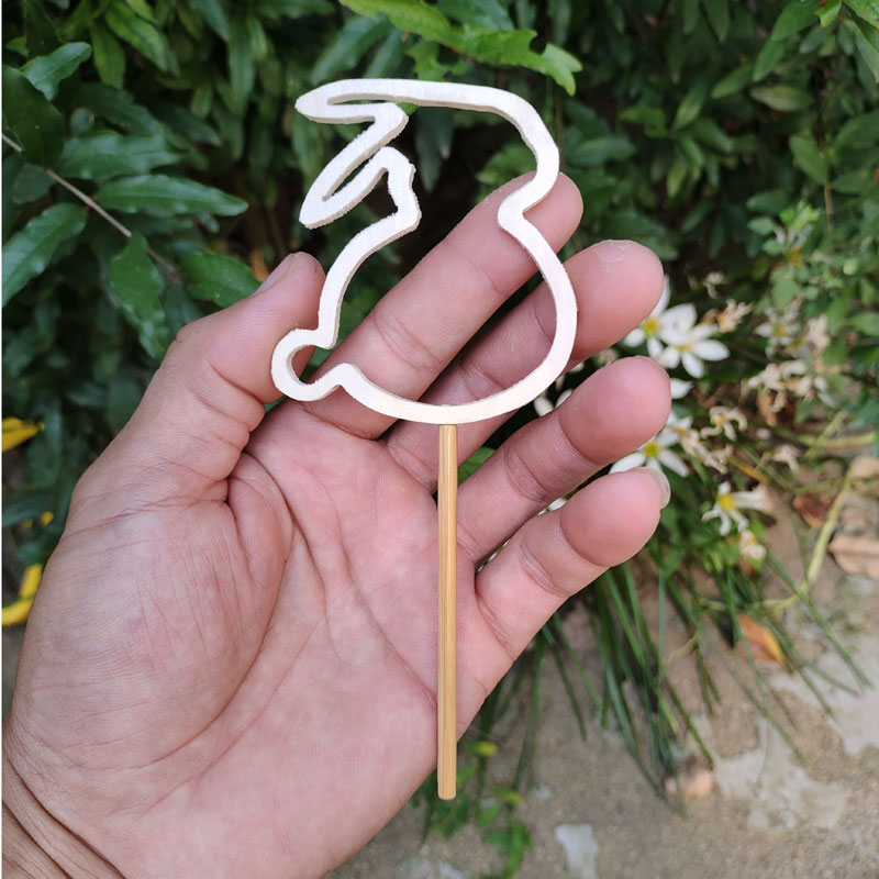 木木工坊兔形团扇框迷你扇骨7cxm扇框骨架3分bjd小扇子半成品定制