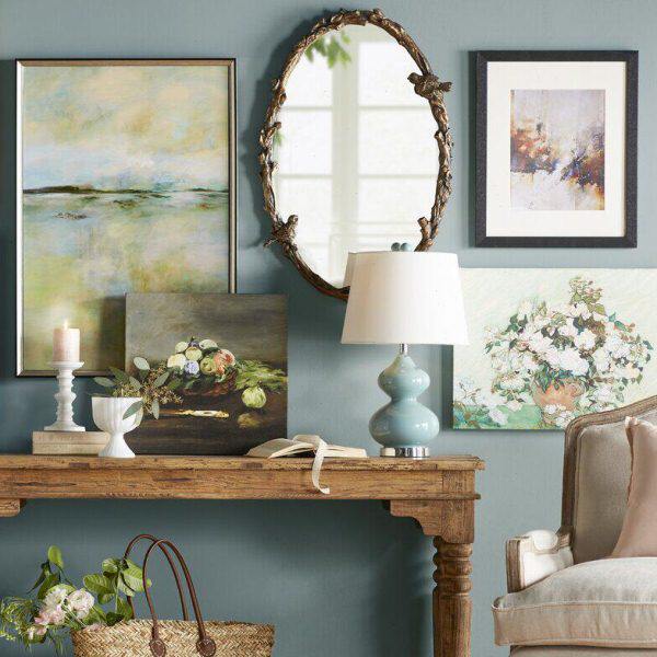 欧式复古梳妆镜壁挂式化妆镜卧室家用墙壁装饰镜浴室镜卫生间镜子