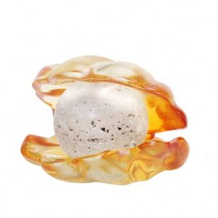 现创意河蚌珍珠摆件透明树脂大理石材质工艺品桌面书架软装饰品