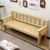 实木沙发组合新中式 木质沙发长椅冬夏两用客厅阳台卧室三人木沙发