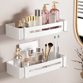 卫生间浴室长方形置物架收纳洗漱台免打孔墙上厕所洗手间转角架子