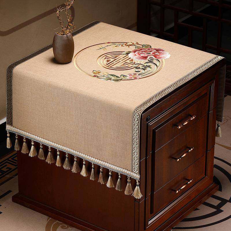 新中式床头柜盖布高档客厅茶几垫布边柜角几小方几盖巾方桌布防尘,鲜花速递/花卉仿真/绿植园艺,割草机/草坪机,淘宝优惠券,粉丝福利购,淘宝优惠卷