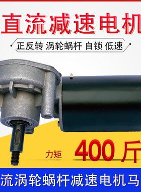 80w100w200w直流涡轮减速电机24V调速马达大扭矩低速大功率正反转