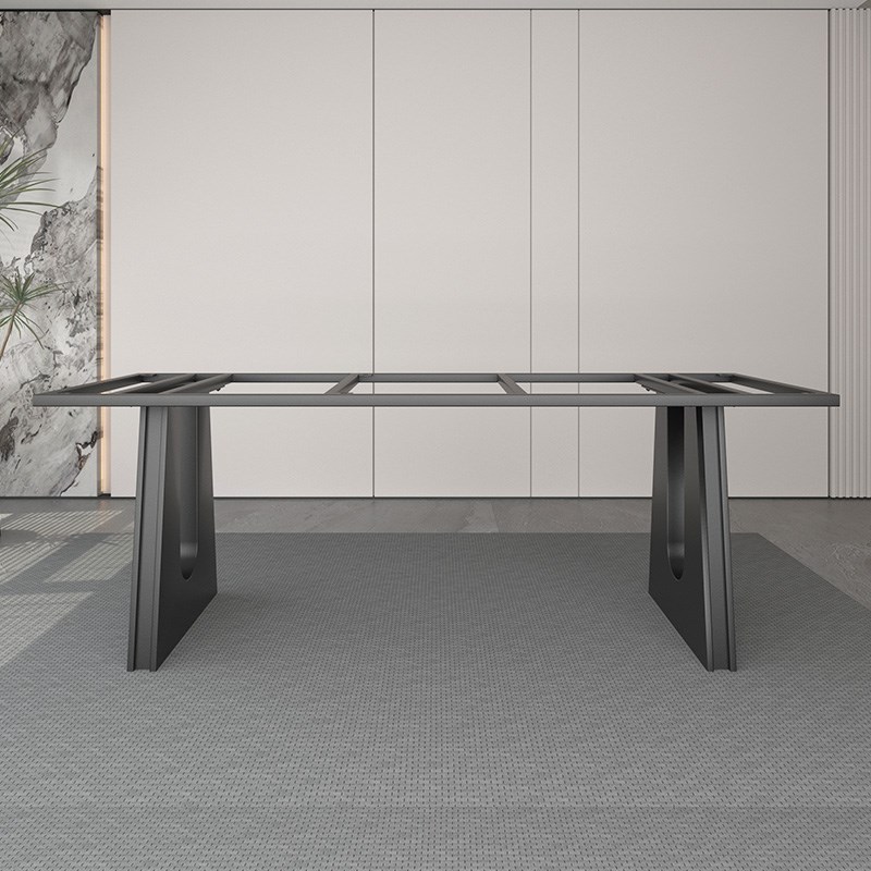 简约大气大理石桌腿碳素钢桌脚支架办公茶台桌脚大板桌架餐桌底座