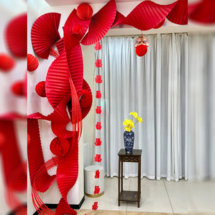 新年装饰家居装饰瓦楞纸竹排吊饰挂饰角落装饰氛围感场景布置材料