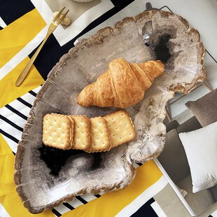 木化石果盘硅化木茶盘石化木托盘摆盘餐盘钥匙收纳盘石头装饰盘子