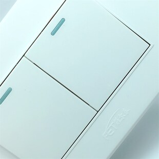 FET单控开关120 家用开关10A两位墙壁大板夜光灯具按钮白 75型老款