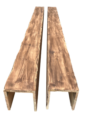 老榆木假梁实木空心梁餐厅吊顶假木梁装饰板梁天花墙柱板造型定制