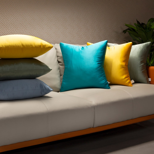 中式纯色抱枕家用沙发靠枕办公室腰枕长方形轻奢靠背套不含芯定制