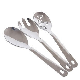 不锈钢分菜勺加厚大号西餐公用勺快餐打饭勺漏勺长柄自助餐西餐具